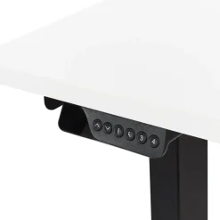 Beliani DESTINES - Elektrisch bureau - Zwart/Wit - Rechtszijdig - Vezelplaat New