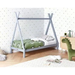 Beliani DEVAY - Kinderbed - Grijs - 90 x 200 cm - Grenenhout Discount