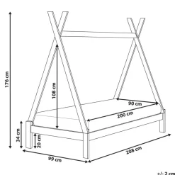 Beliani DEVAY - Kinderbed - Grijs - 90 x 200 cm - Grenenhout Discount