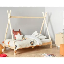 Beliani DEVAY - Kinderbed - Lichtbruin - 90 x 200 cm - Grenenhout Hot