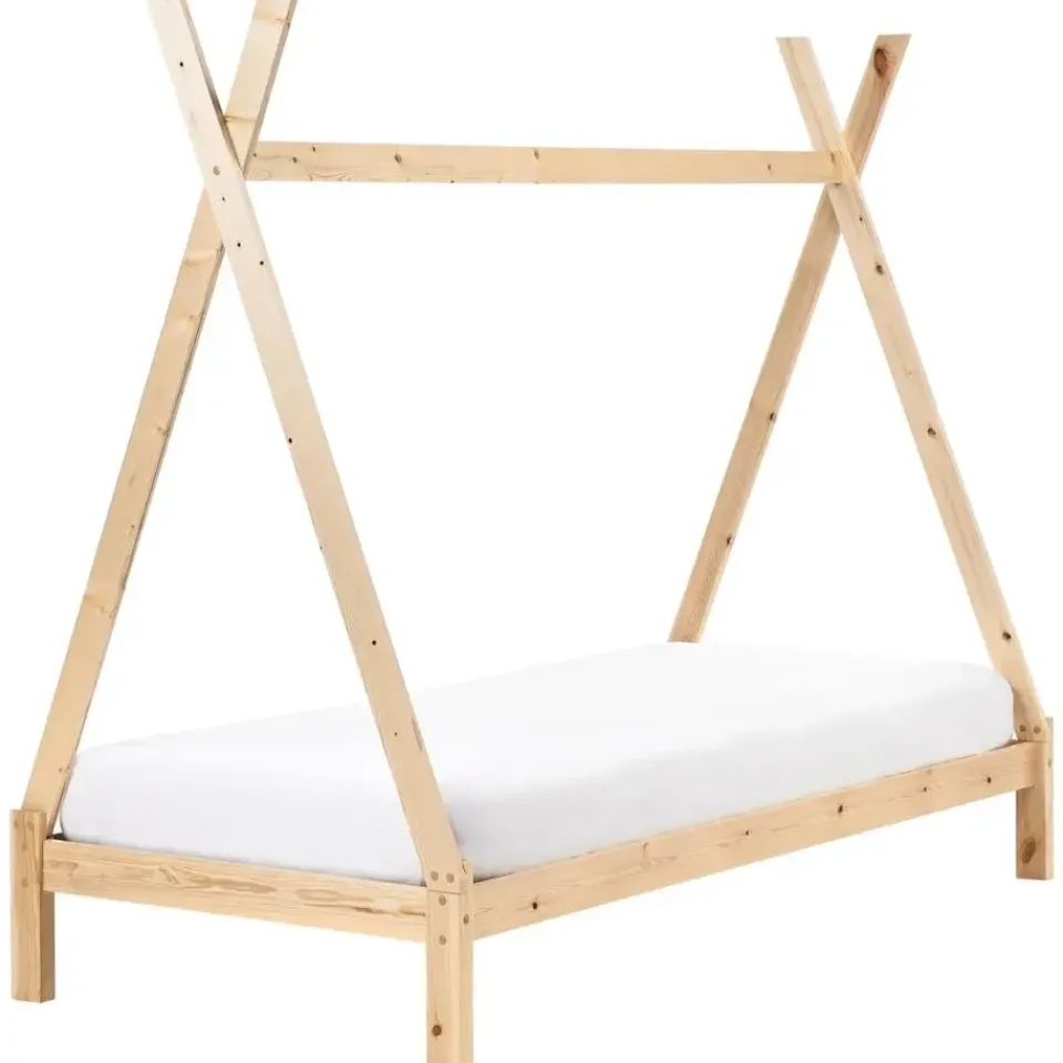 Beliani DEVAY - Kinderbed - Lichtbruin - 90 x 200 cm - Grenenhout Hot