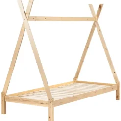 Beliani DEVAY - Kinderbed - Lichtbruin - 90 x 200 cm - Grenenhout Hot