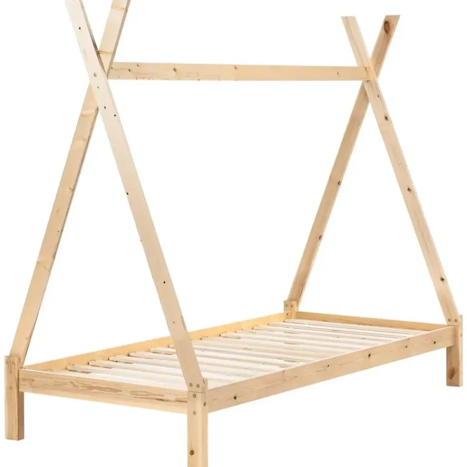 Beliani DEVAY - Kinderbed - Lichtbruin - 90 x 200 cm - Grenenhout Hot