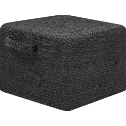 Beliani DHADAR - Poef - Zwart - Jute Sale
