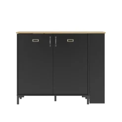 DIAGONE Draaibare bar Manchester - zwart/eikenlook Online