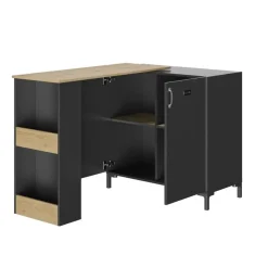 DIAGONE Draaibare bar Manchester - zwart/eikenlook Online