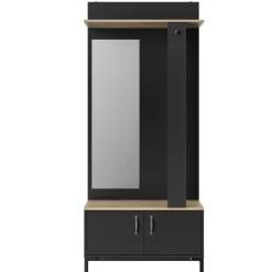 DIAGONE Entreekast Store - Incl stang en spiegel - 190 cm hoog - Zwart Hot