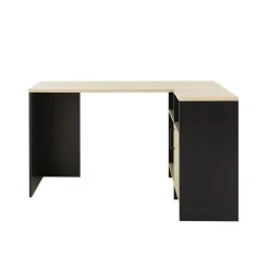 DIAGONE Hoekbureau Liverpool - 1 deur 3 vakken - Zwart/Eikenkleur Best