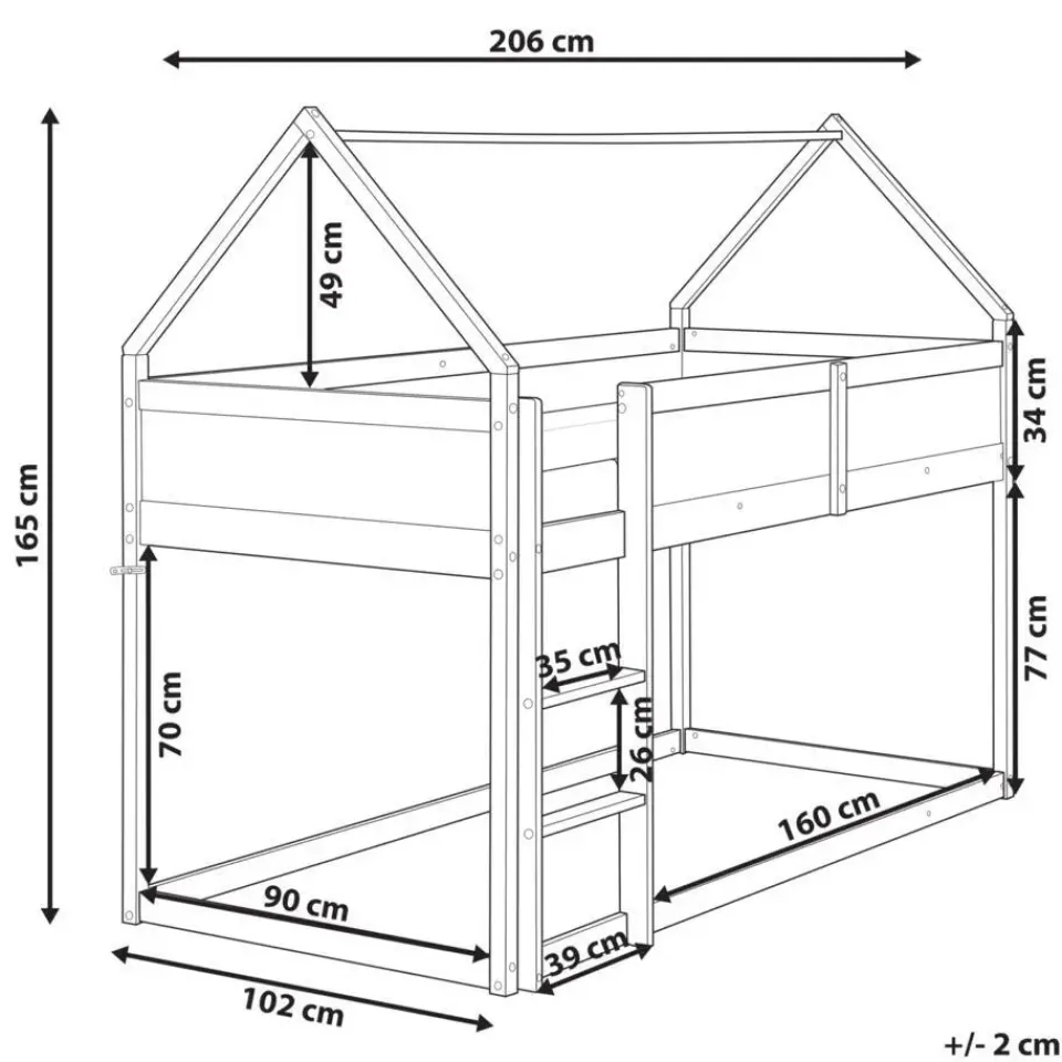 Beliani DIENNE - Kinderbed - Wit - 90 x 200 cm - Dennenhout Discount