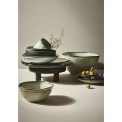 Leen Bakker Diep bord Liz - zwart - stoneware - Ø16,3 cm Online