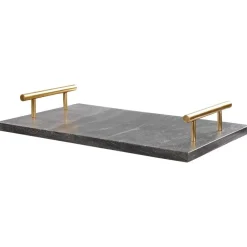 Beliani DIMARI - Decoratief dienblad - Zwart - Marmer Hot