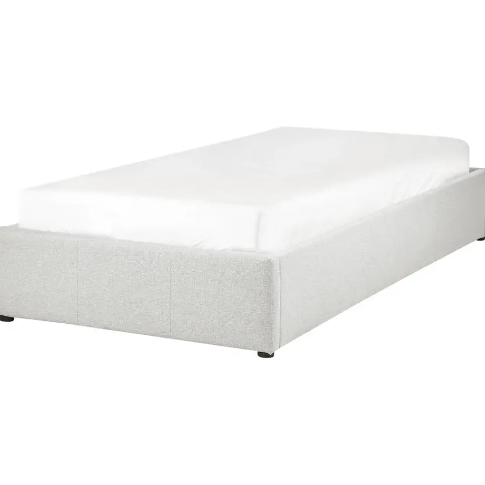 Beliani DINAN - Eenpersoonsbed - Lichtgrijs - 90 x 200 cm - Polyester Discount