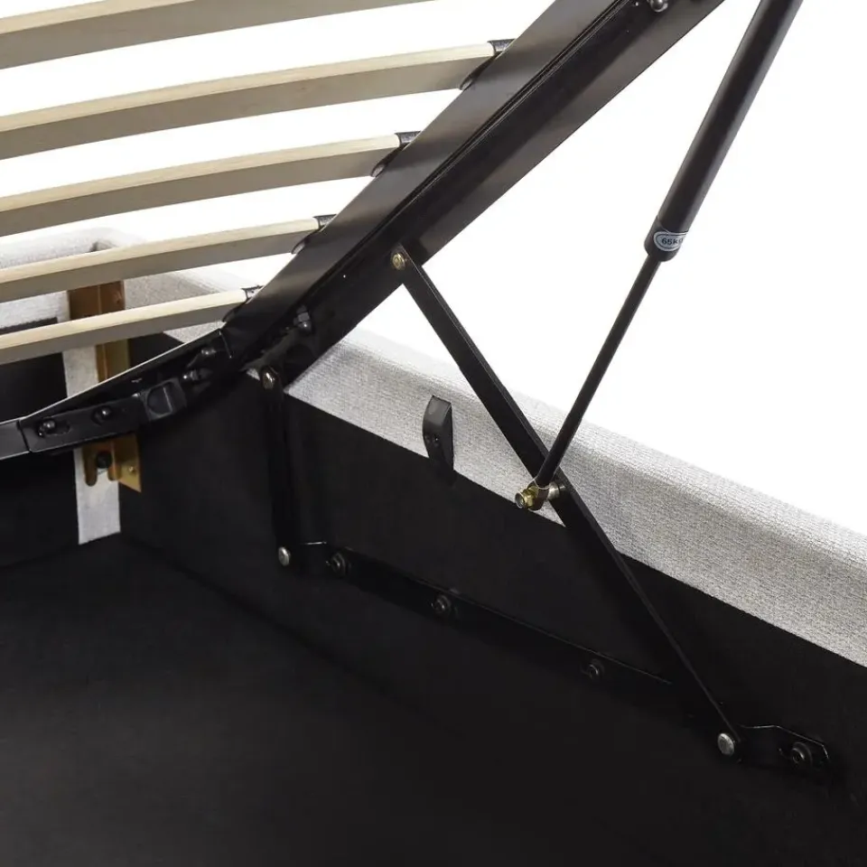 Beliani DINAN - Eenpersoonsbed - Lichtgrijs - 90 x 200 cm - Polyester Discount