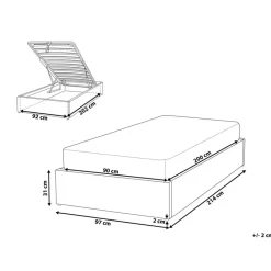 Beliani DINAN - Eenpersoonsbed - Lichtbeige - 90 x 200 cm - Polyester Hot