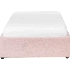 Beliani DINAN - Eenpersoonsbed - Roze - 90 x 200 cm - Bouclé Discount