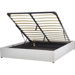 Beliani DINAN - Tweepersoonsbed - Lichtgrijs - 160 x 200 cm - Polyester