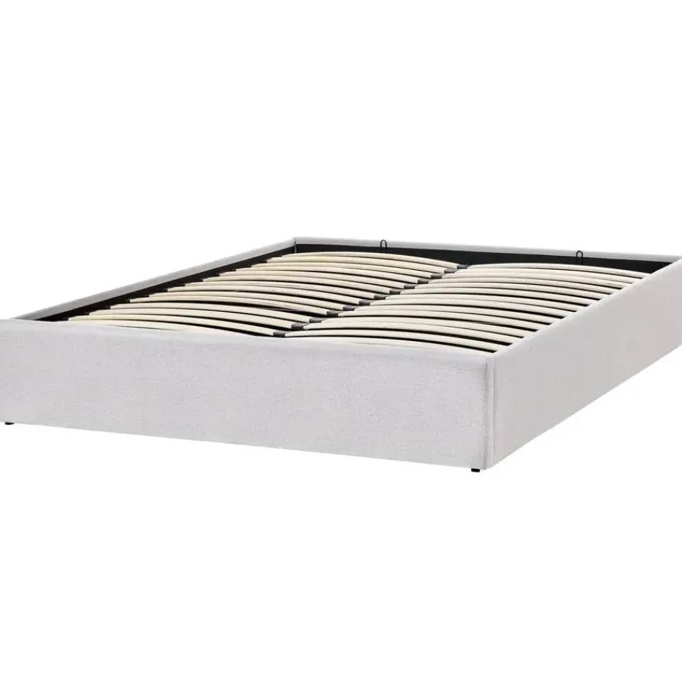 Beliani DINAN - Tweepersoonsbed - Lichtgrijs - 160 x 200 cm - Polyester