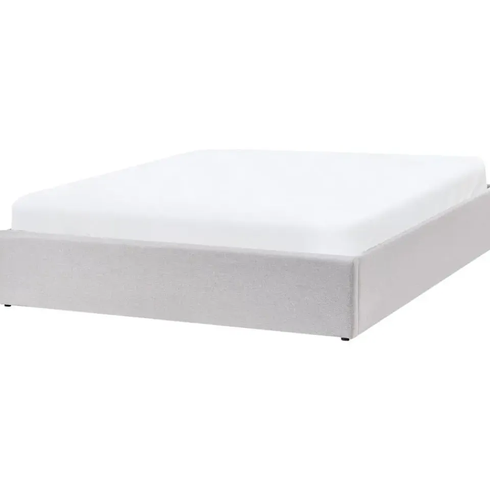 Beliani DINAN - Tweepersoonsbed - Lichtgrijs - 160 x 200 cm - Polyester