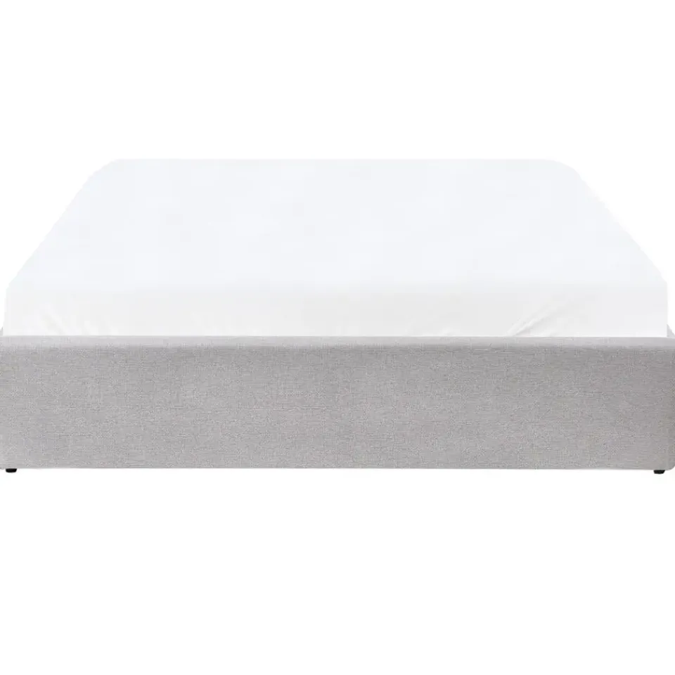 Beliani DINAN - Tweepersoonsbed - Lichtgrijs - 160 x 200 cm - Polyester