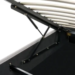 Beliani DINAN - Tweepersoonsbed - Lichtgrijs - 160 x 200 cm - Polyester