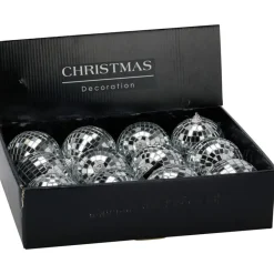 Merkloos Disco kerstbal - zilver - D7,5 cm - foam - spiegelbol - discobol Best