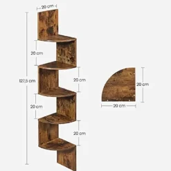 Dok Home - Wandplank - 5 planken - Vintage - Donkerbruin Online