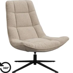 Leen Bakker Draaifauteuil Emily - zand Outlet