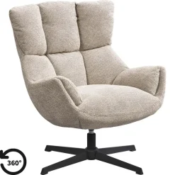 Leen Bakker Draaifauteuil Hidde - beige Clearance