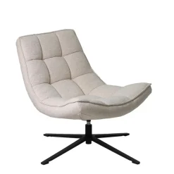 Giga Meubel Draaifauteuil Stof/Textiel - Beige - 86x74x84cm - Mattis Discount