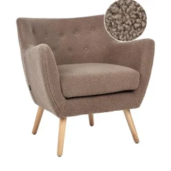 Beliani DRAMMEN - Chesterfield fauteuil - Bruin - Bouclé Hot
