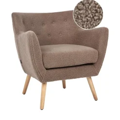 Beliani DRAMMEN - Chesterfield fauteuil - Bruin - Bouclé Hot