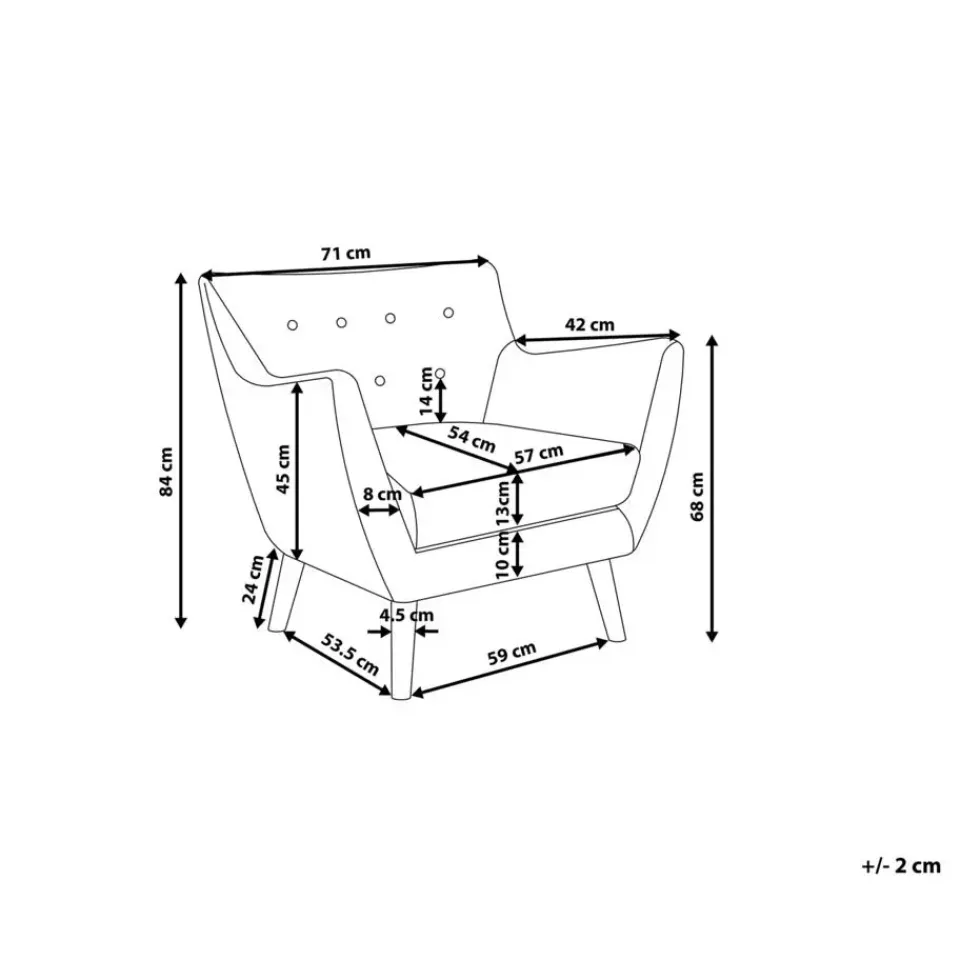 Beliani DRAMMEN - Chesterfield fauteuil - Bruin - Bouclé Hot