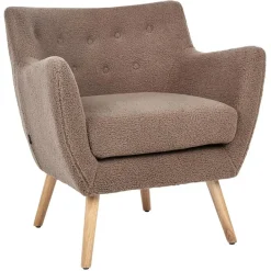 Beliani DRAMMEN - Chesterfield fauteuil - Bruin - Bouclé Hot