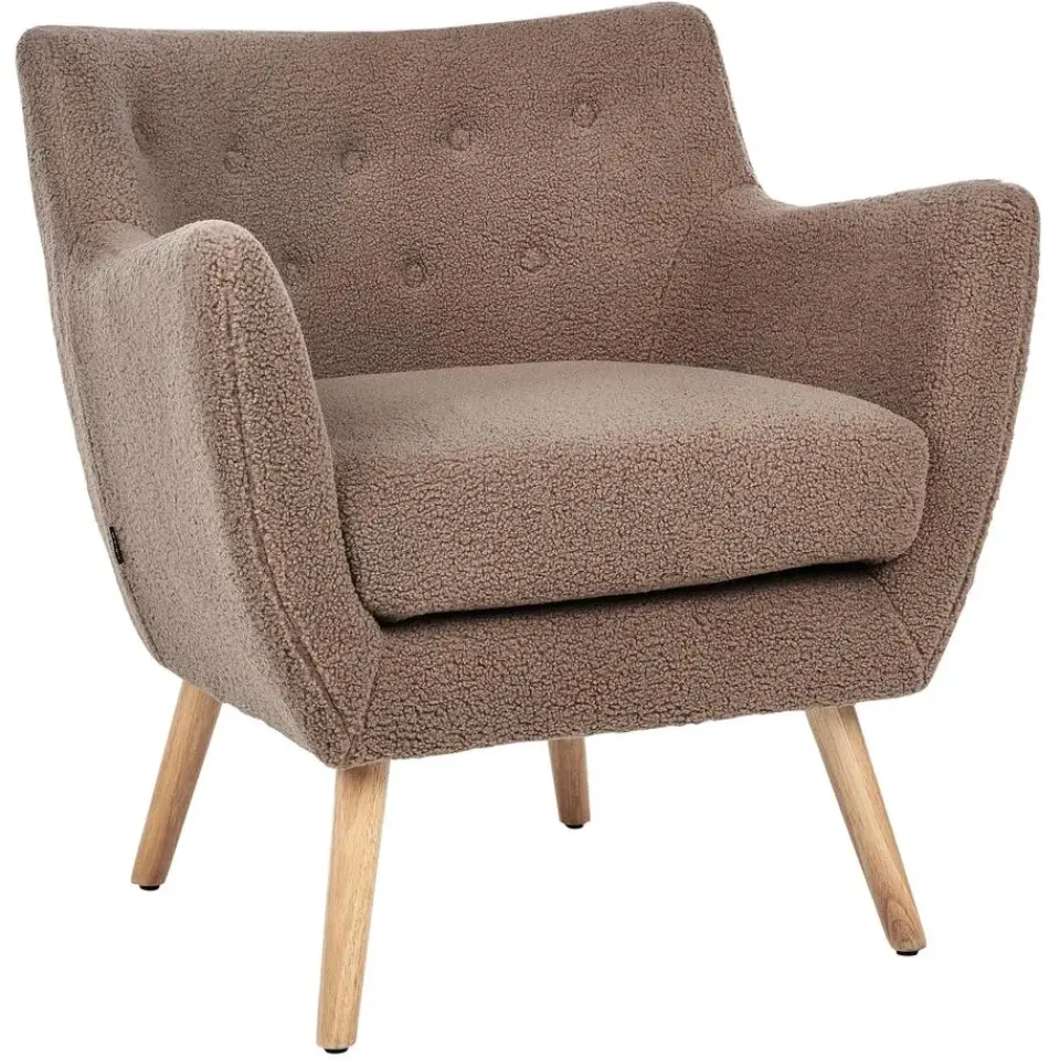 Beliani DRAMMEN - Chesterfield fauteuil - Bruin - Bouclé Hot