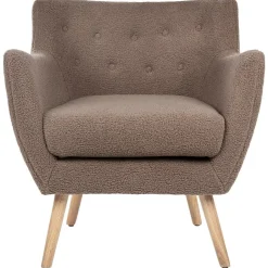 Beliani DRAMMEN - Chesterfield fauteuil - Bruin - Bouclé Hot