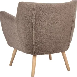Beliani DRAMMEN - Chesterfield fauteuil - Bruin - Bouclé Hot