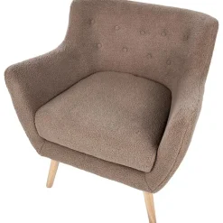 Beliani DRAMMEN - Chesterfield fauteuil - Bruin - Bouclé Hot