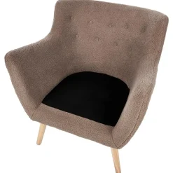 Beliani DRAMMEN - Chesterfield fauteuil - Bruin - Bouclé Hot
