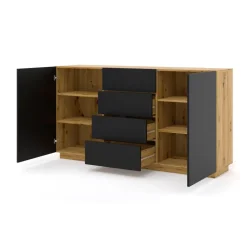 AKL FURNITURE Dressoir Aura 89x164x41 Zwart New