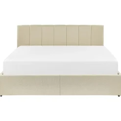Beliani DREUX - Bed met opbergruimte - Beige - 160 x 200 cm - Polyester New