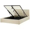 Beliani DREUX - Bed met opbergruimte - Beige - 140 x 200 cm - Polyester Discount