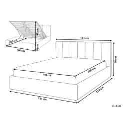 Beliani DREUX - Bed met opbergruimte - Beige - 140 x 200 cm - Polyester Discount