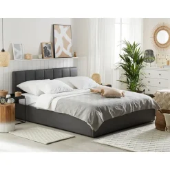 Beliani DREUX - Bed met opbergruimte - Grijs - 140 x 200 cm - Kunstleer Best