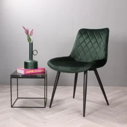 DS4U - Benito 3.0 eetkamerstoel velours - donkergroen Hot