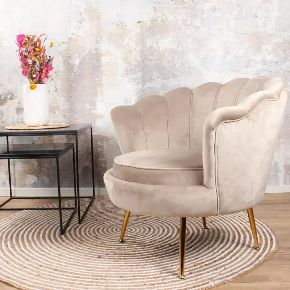 DS4U - Feliz fauteuil velvet champagne/taupe New