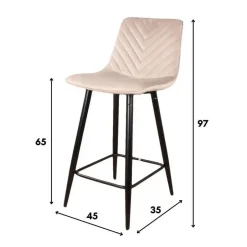 DS4U - Gaby barkruk velvet 65 cm 2.0 - groen Sale