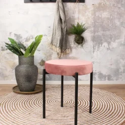 DS4U - Mika velvet kruk roze Hot