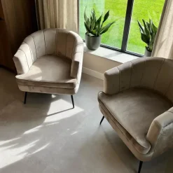 DS4U - Norah fauteuil velvet champagne/taupe Hot