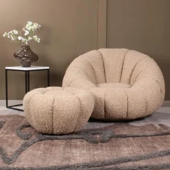 DS4U - Olivia fauteuil set teddy - beige Clearance