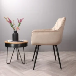 DS4U - Ravi 3.0 eetkamerstoel velours - champagne Clearance